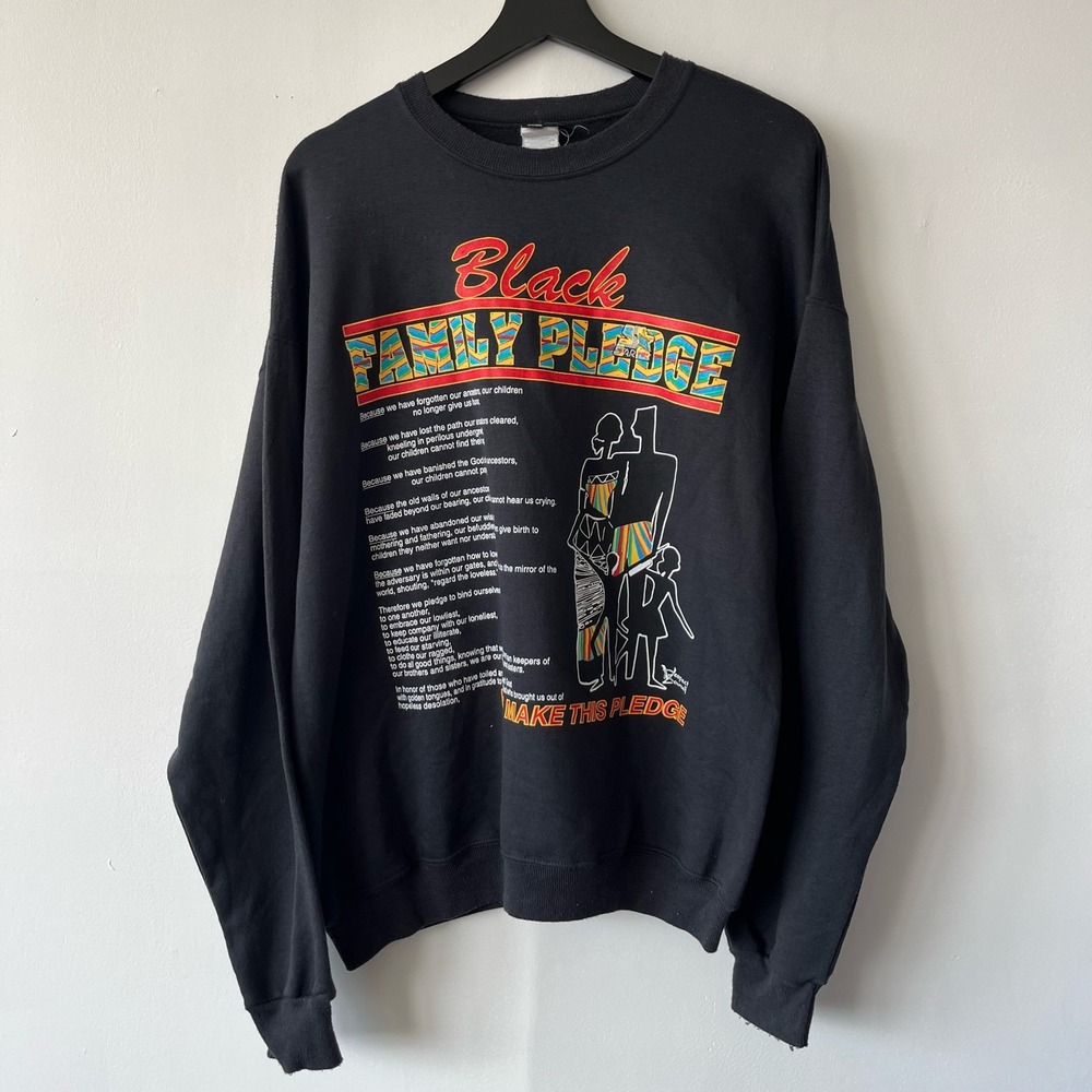 Vintage Black Family Pledge Sweatshirt Mens Medium Starter‎ Stay United Crewneck